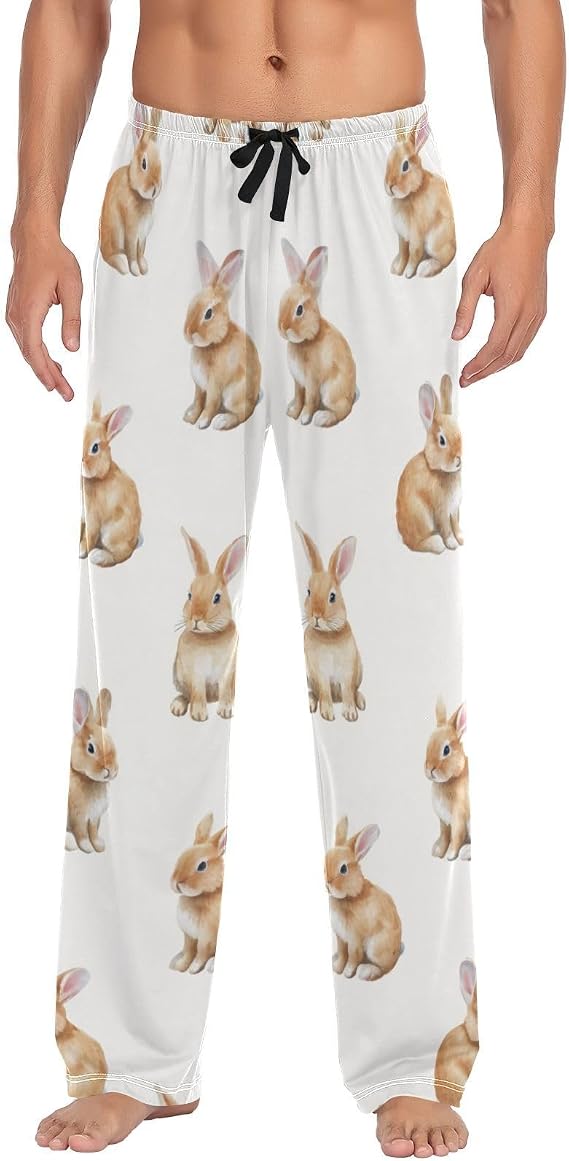 Men's Pajama Pants Sleep Lounge Pants Breathable Pjs Bottoms with Pockets
