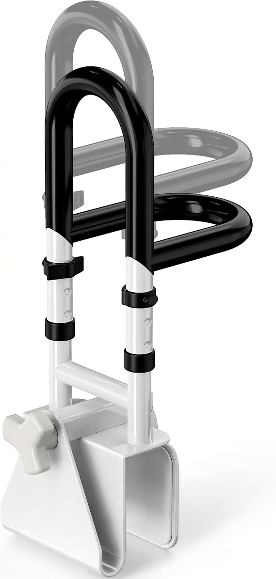 Adjustable Bathtub Safety Rail with Double Grip | 14"18" Shower Grab Bar for Seniors, Elderly & Disabled, Non-Slip Tub Side Bar Clamp for Bathroom Support