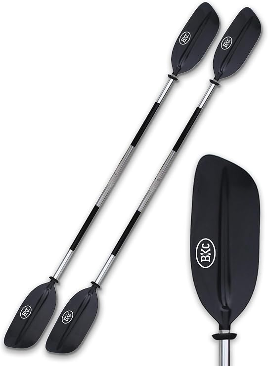 BKC KP224 86 in 2-Piece Kayak Paddle with Anti-Slip Grips | 86 in two-piece aluminum shaft, anti-slip grips, drip rings, lightweight and heavy duty, for kayaks and canoes