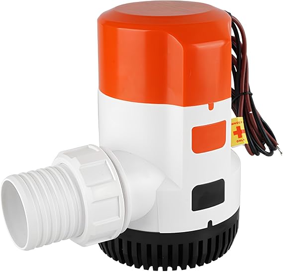 SEAFLO 13A Series 4700 GPH Non Automatic Bilge Pump - 12V, Marine Submersible Boat Pump, 21 ft Head, 1 in + 1 1/8 in Outlet, Anti Airlock, Cartridge Motor Design,