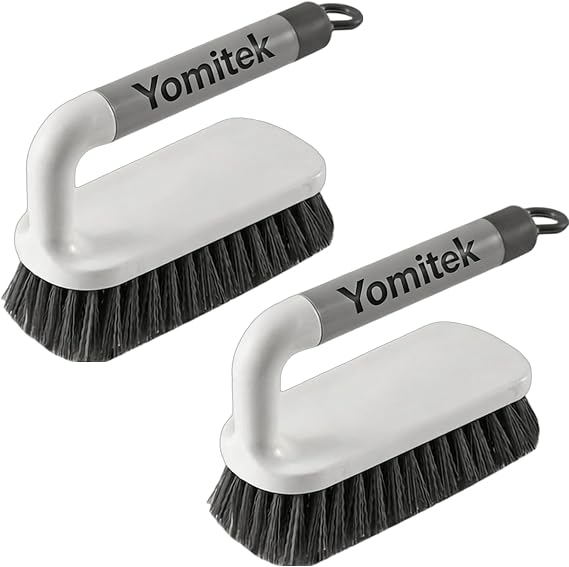 Multi-Purpose Scrub Brush of 2 Pack, Stiff Bristles Cleaning Brush with Non-Slip Grip Heavy Duty Scrub Brushes for Cleaning Bathroom Kitchen Tile Bathtub Sink