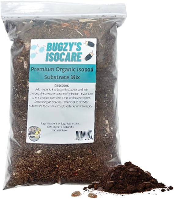 BugzyBugs Isopod Bioactive Substrate Mix Nutrient-Rich Vivariums and Terrarium Substrate Mix (10 Quart)