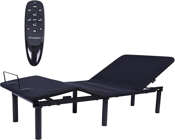 Fromann Adjustable Twin XL Bed Base Frame with Wireless Remote,USB Ports, Zero Gravity,Under Bed Led Lighting (Includes Synchronization Connector to King)