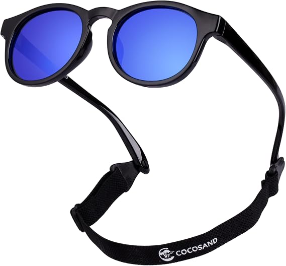 COCOSAND Polarized Baby Toddler Kids Sunglasses with Adjustable Strap