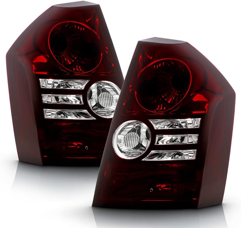 ACANII - For 2008-2010 Chrysler 300 BaseTouring Red Smoke Tail Brake Lights Lamps Replacement Driver & Passenger Side