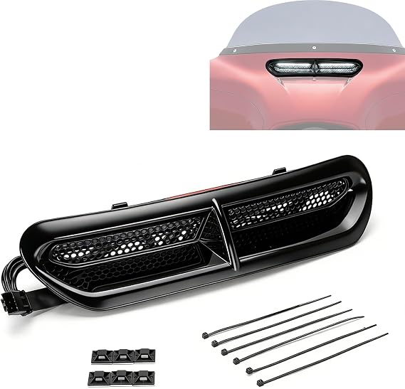 Motorcycle LED Fairing Vent Light, Windshield Vent Lights, Fits For 2014-2023 Harley Touring Street Glide, Electra Glide | Turn Signal Light & Running Light | Windshield Vent Trim