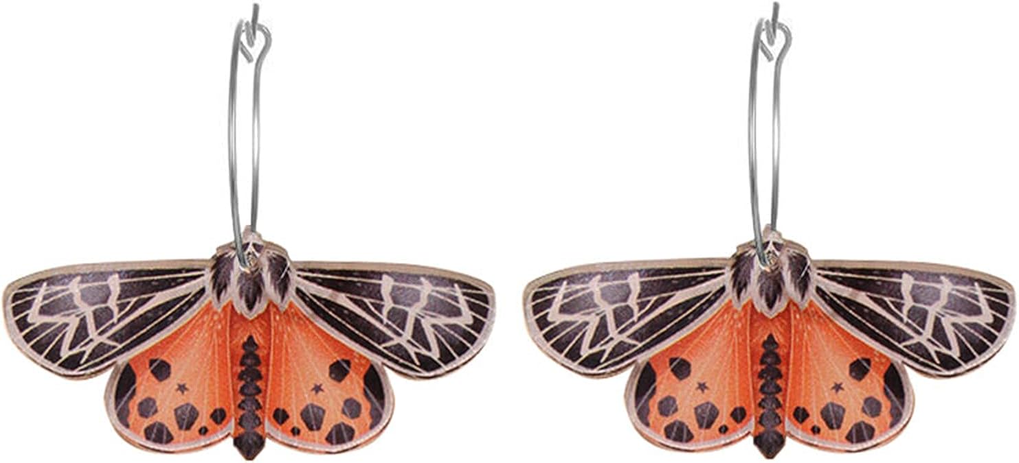 ONLYJUMP Butterfly Colorful Acrylic Earrings Cute Insect Moth Wing Dangle Earrings for Women Animal Insect Butterfly Wings Statement Fashion Earrings