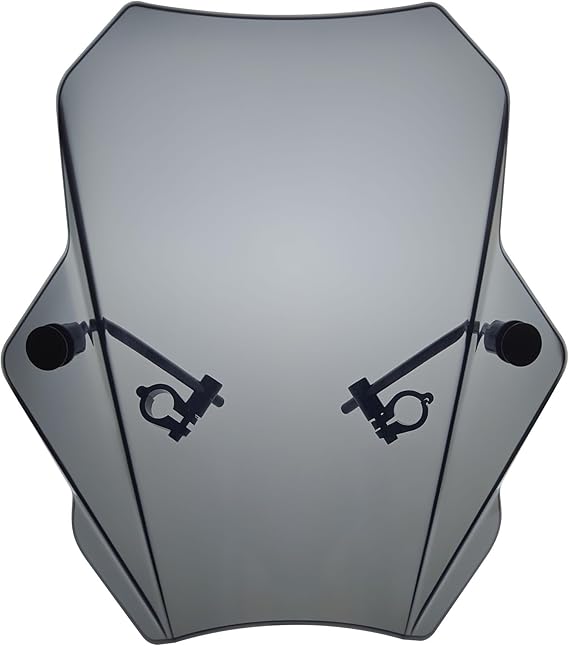 FATECIM 15.5" Smoke Motorcycle Windscreen Windshield Motorbike Wind Deflector Flyscreen Universal for Harley Davidson Honda Kawasaki Suzuki Triumph Yamaha Indian Victory with 7/8" or 1" Handlebars