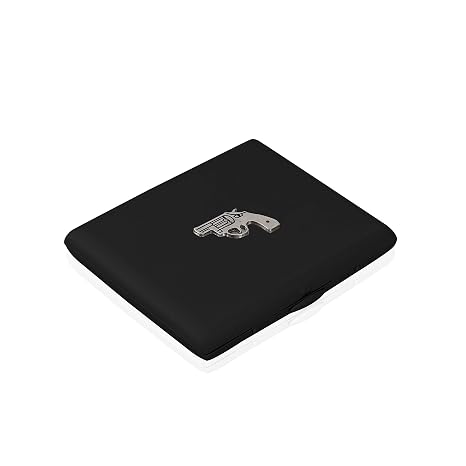 Zekupp Siyah Silah Temalı Metal Sigara Tabakası (ZU-TBK0024)