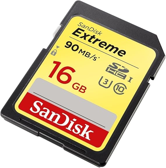 SANDISK 16GB Extreme SDHC UHS-I Memory Card - 90MB/s, C10, U3, V30, 4K UHD, SD Card - SDSDXNE-016G-GNCIN