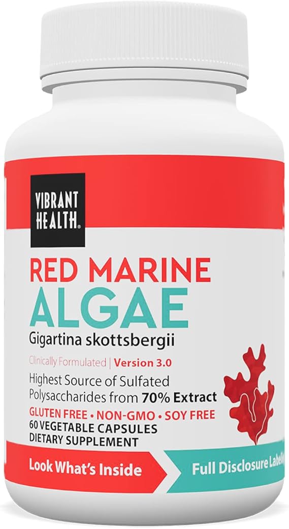 Vibrant Health Gigartina Red Marine Algae, Plant-Based, 60 Capsules