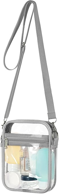 Aucuu Clear Crossbody Bag, Stadium Approved Clear Purse Bag With Adjustable Shoulder Strap, Messenger Bags