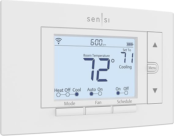 Emerson Sensi Wi-Fi Smart Thermostat for Smart Home, DIY, Works With Alexa, Energy Star Certified, ST55
