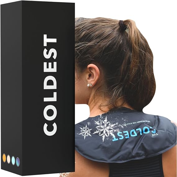 Coldest Neck Shoulder Ice Pack for Injuries Reusable Gel Cold Pack Wrap for Upper Back Pain Relief Cold Compress Therapy for Swelling, Bruises, Surgery