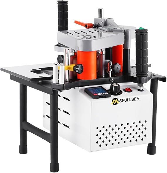 Woodworking Edge Bander Banding Machine Portable Edge Bander Curve Straight Edge Banding Machine Adjustable Speed 5-10m/min 110V
