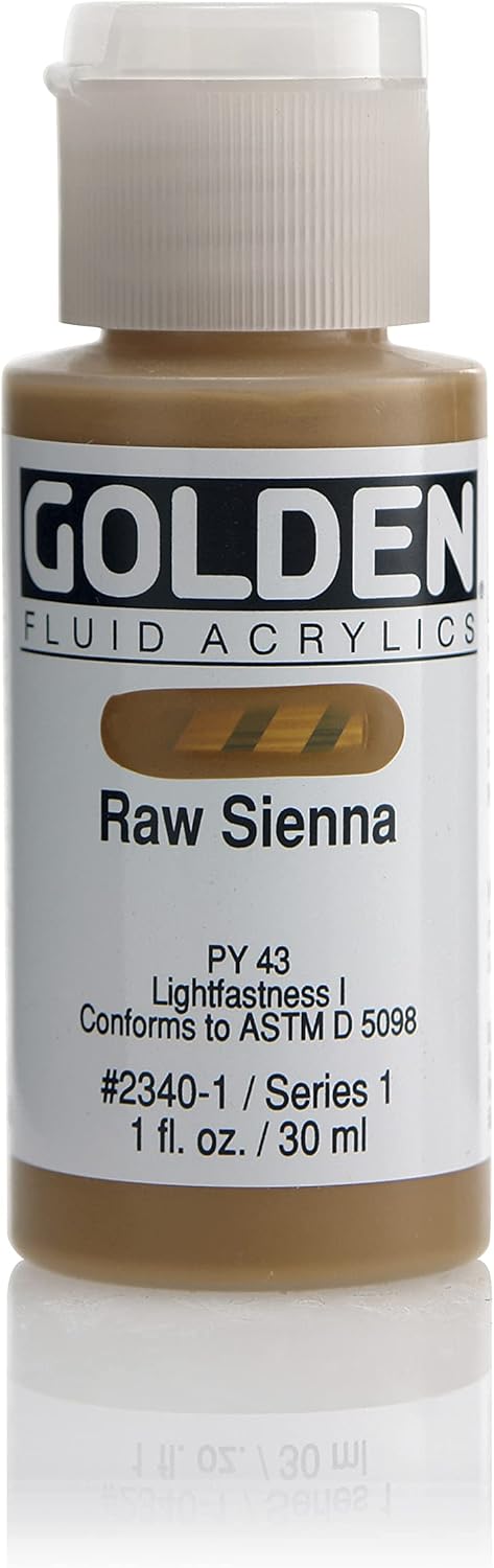 Golden Fluid Acrylic Paint 1 Ounce-Raw Sienna