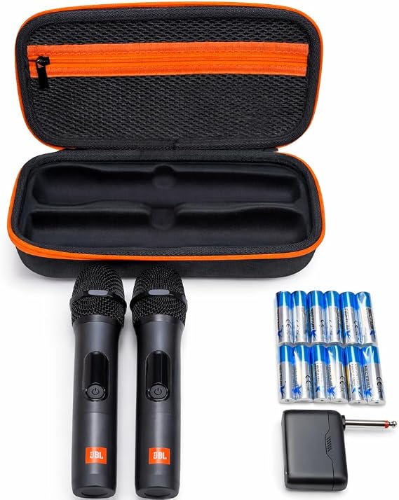 JBL Wireless Two Microphone System with Dual-Channel Receiver, Black Including Winguard Protective Travel Case