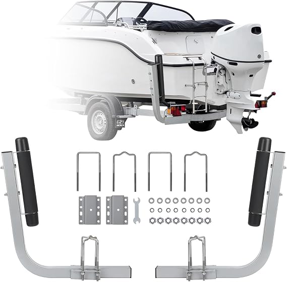 20.5" Adjustable Design Trailer Guide Poles, 2PCS Rustproof Galvanized Steel Trailer Guide, Heavy Duty Roller Guide, for Ski Boat, Fishing Boat