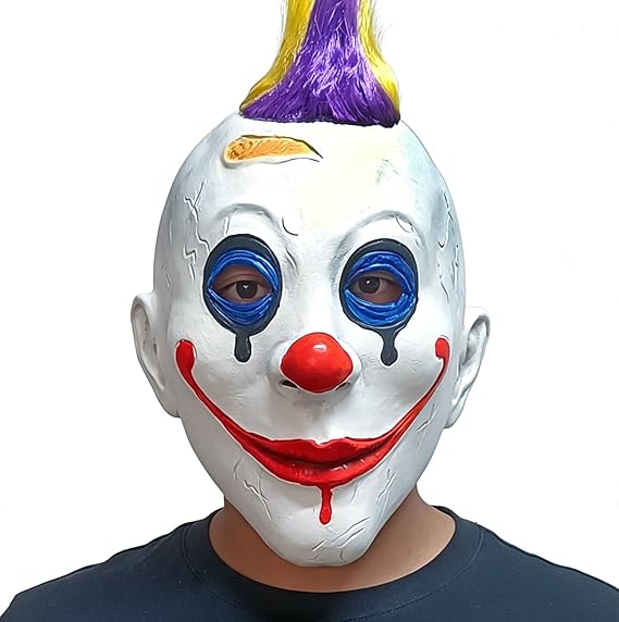 Latex Bank Robber Costume Head Mask Scary Joker Clown Mask Adult Halloween Party Props