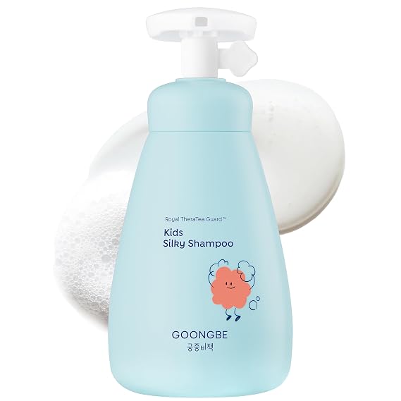 GOONGBE Kids Detangling Shampoo, Korean Silicone-Free, Frizzy Hair, 10.1oz | Silicone-free low-pH shampoo for kids' frizzy, tangle-prone hair. Silk protein & macadamia. Tear-free tested, 3+.