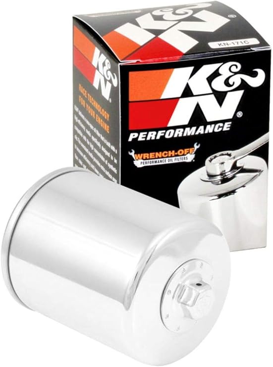 K&N Motorcycle Oil Filter: High Performance, Wrench Off Nut, KN-171C
