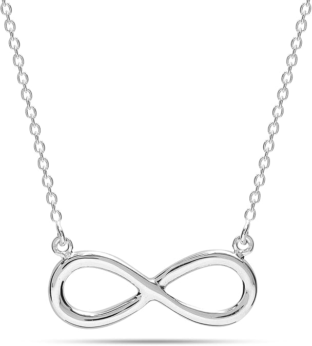 Silver Infinity Pendant Necklace for Women | Infinity Love Pendant Necklace for Women Mom Daughter Friends | Size 20 Inch