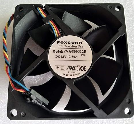 for FOXCONN DC Fan PVA080G12H -P00 12V 0.60A 8CM 8025 4-Wire Fan