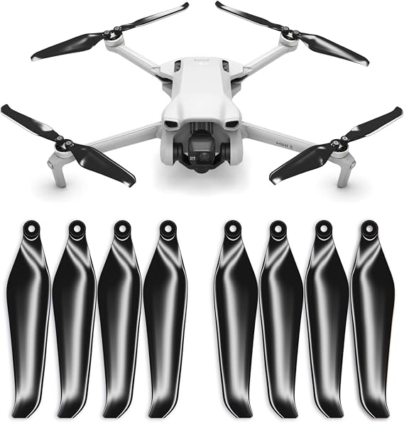 Master Airscrew Stealth Propellers for DJI Mini 3 & Lito 1/X1 - Black, 4 propellers in Set