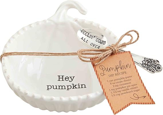 Mud Pie Thanksgiving Tidbit Set, Pumpkin, 4 3/4" x 4 1/2"