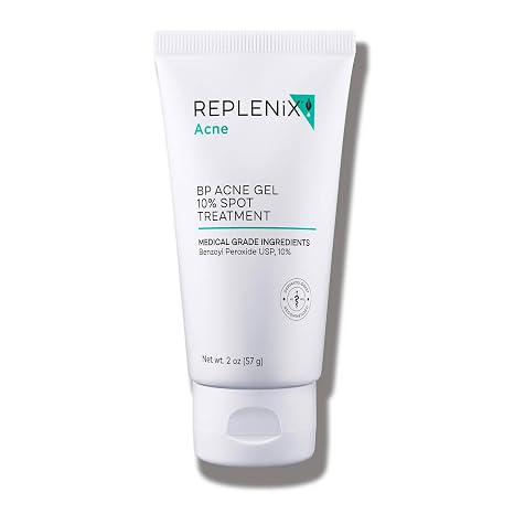 Replenix BP Acne Gel 10% Spot Treatment, Medical-Grade Benzoyl Peroxide Blemish Treatment for Acne-Prone Skin (2 oz)