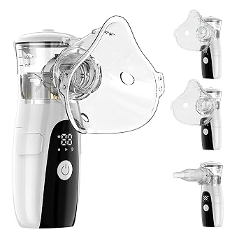 Portable Nebulizer, Smart Digital Mesh Nebulizer for Cats and Dogs, 2-Speed Settings, Self-Cleaning Function