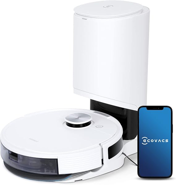 ECOVACS DEEBOT N10 Plus Robot Vacuum and Mop Combo with Auto-Empty Station, Hands-Free Cleaning for 60 Days, 3800Pa Suction, 330mins Max Run-time, Precision Mapping with Lidar & dToF Sensors, White