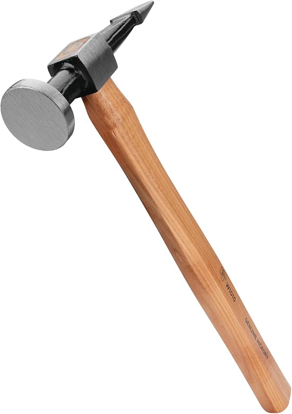 Performance Tool W1010 Straight Pein Finishing Hammer | Genuine hickory handle. High carbon steel head. Ideal for knocking down high spots and finishing