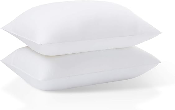 Acanva Basic Bed Pillow Soft Rest Cushion Stuffer for Sleeping, Standard, White 2 Count