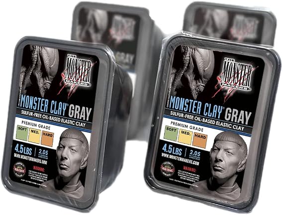 Monster Clay Premium Grade Modeling Clay (Gray - Hard - 18lb case)