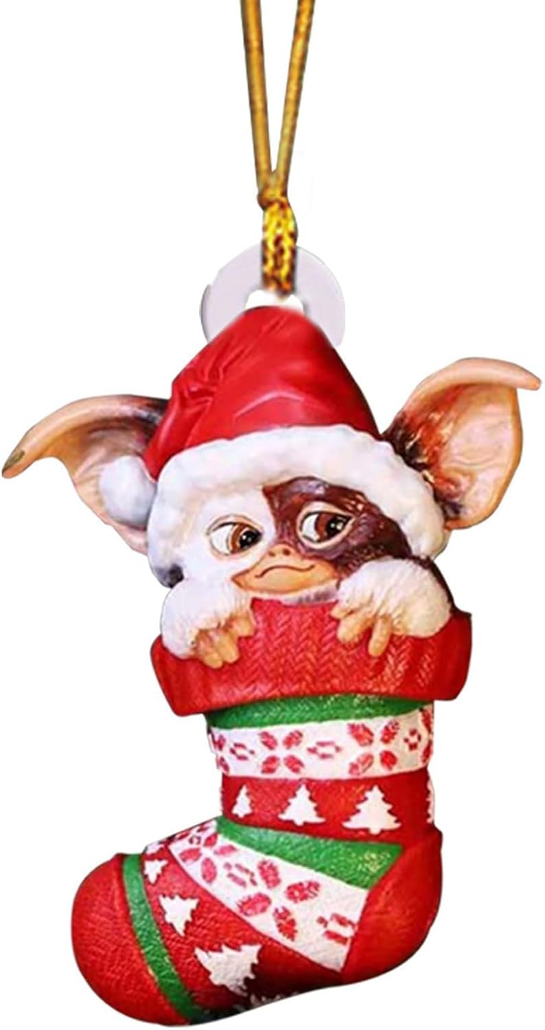 Hat Hanging Festive Decorative Ornament, 2D Christmas Tree Hanging Figurine Ornament Decor, Funny Christmas Tree Decoration for Home Party Christmas Tree