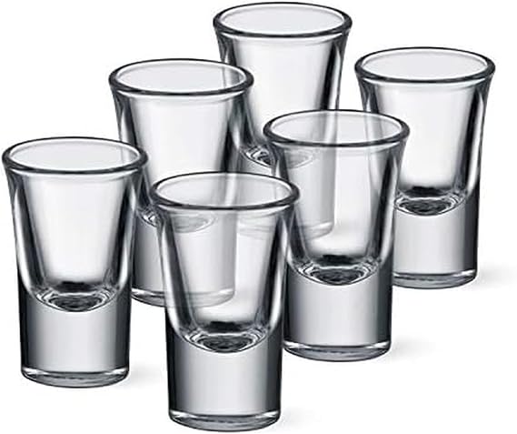 Houdini 6-Pack Heavy Base Shot Glass Set, 1.2oz Shot Glasses