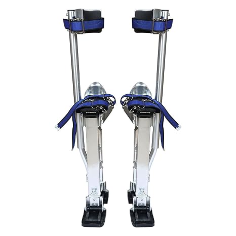 Adjustable Drywall Stilts 24-40 Inch Aluminum Alloy Stilts | for Painting or Cleaning Silver