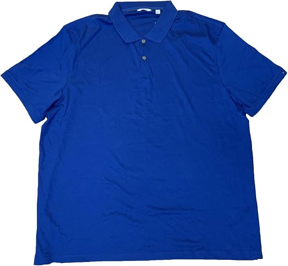 Calvin Klein Men's Lifestyle Soft Liquid Cotton Polo Shirts (Gravity, XX-Large)
