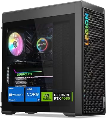 Lenovo Legion Gaming Desktop, Intel i7-13700KF, GeForce RTX 4080, 64GB DDR5 RAM, 1TB SSD, Wi-Fi 6, Windows 11 Home, Grey