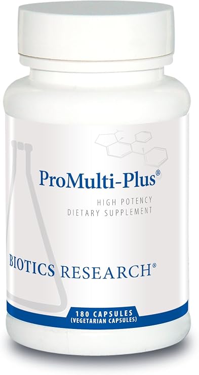 BIOTICS RESEARCH Pro Multi Plus, Daily Multivitamin, Active Form B Vitamins | High Potency, Folate, D3, K1, Minerals, BioPerine for Absorption, Antioxidant Support, Gluten and Dairy Free, 180 Capsules