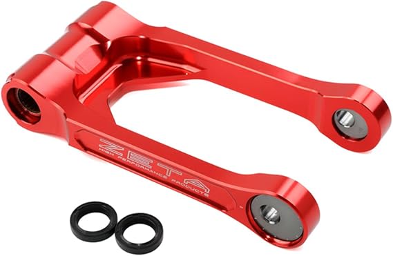Zeta Japan Adjustable Lowering Link Compatible with Honda XL750 (23) CRF1000L (16-19), CRF1100L (20-23) Africa Twin Enduro Motorcycle [Red]