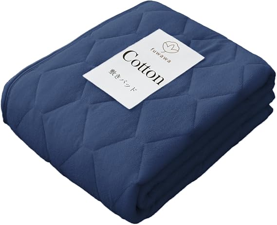 fuwawa Bed Pad, Single, 100% Cotton, Terry Cloth, All Seasons Uses Teijin Mighty Top II Filling, Bed Pad, Pile Fabric, Smooth, Moisture Wicking, Antibacterial, Odor Resistant, Dust Mite Resistant