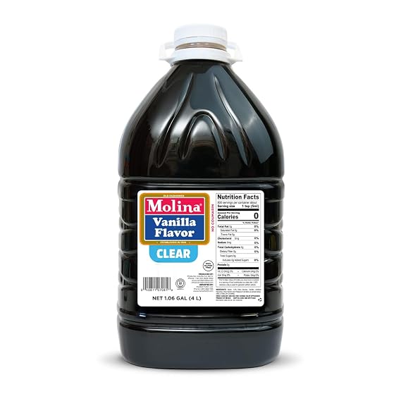 Vanilla Molina - Clear Mexican Vanilla Extract - 1 Gallon (135.3 oz) - Authentic Vanilla Flavor Without Altering Dessert Color