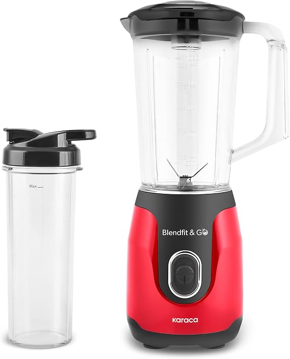 Karaca Blendfit Go Smoothie Blender Set 1000 ml+600 ml Red