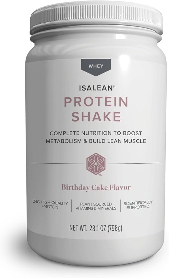 Isagenix IsaLean, 24g Protein Shake, Birthday Cake, 28.1 oz