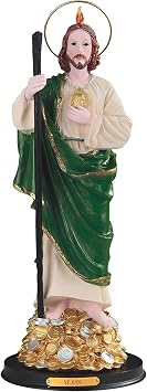 ICE Armor 16" H Wealth Saint Jude Standing on Money Statue Holy Figurine Religious Decoration