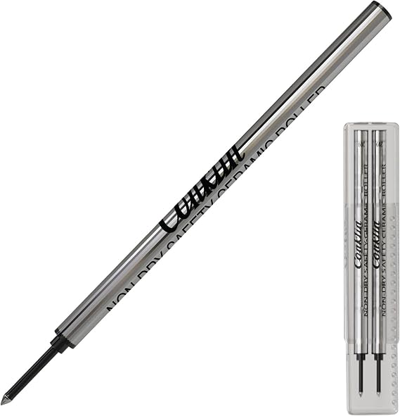 Conklin Non-dry Ceramic Rollerball Refill, Black (2 pcs tube)