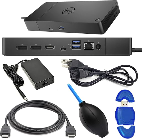 Dell Dock WD19S Docking Station with 130W Power Adapter (WD19S130W) Vivitar High Speed HDMI Cable + Card Reader Digital Village Bundle, Black