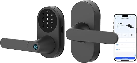 Aqara Smart Lock with Handle U300, Apple Home Key, Smart Lever Lock, Black